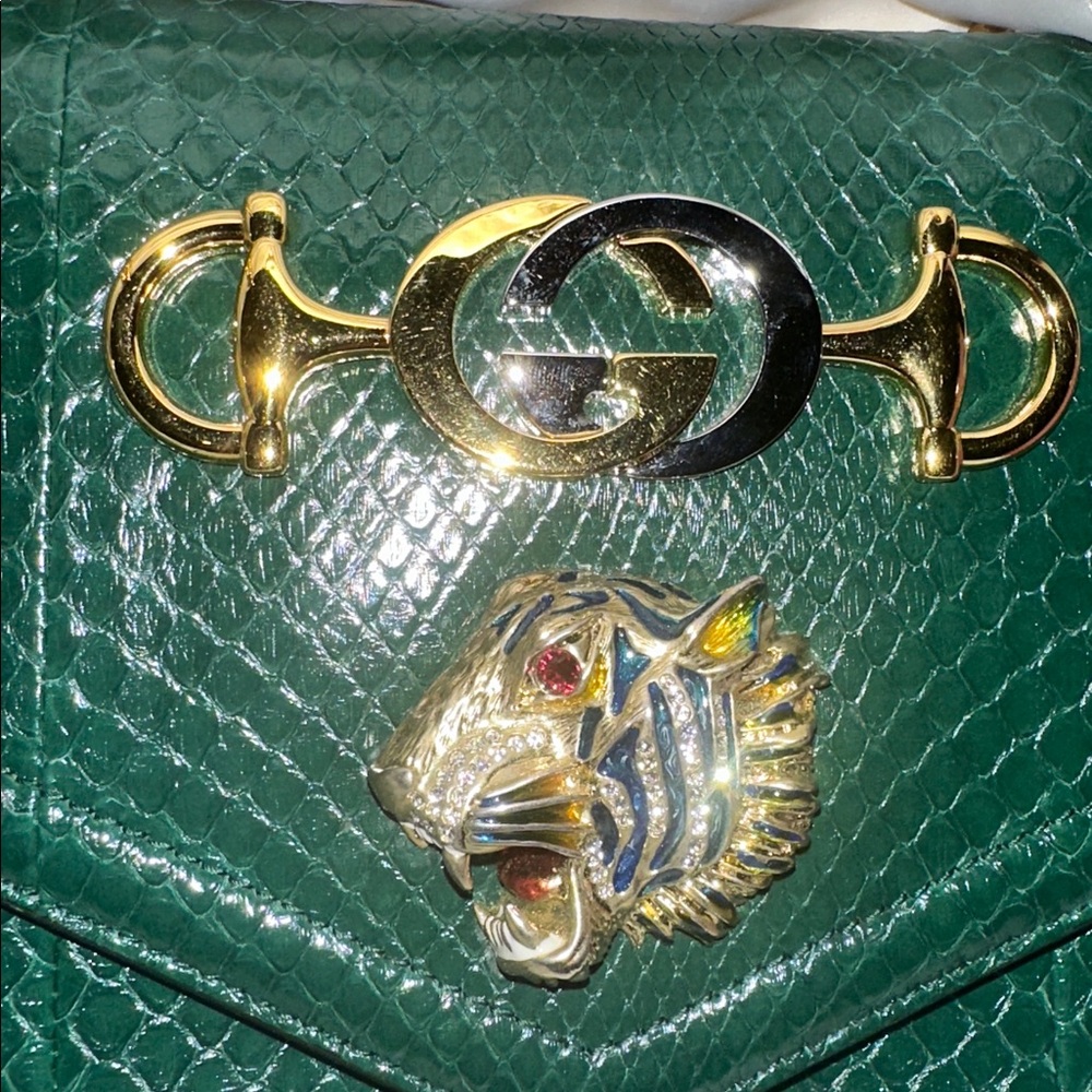 Gucci Rajah Green Genuine Python Bag - Picture 12 of 15